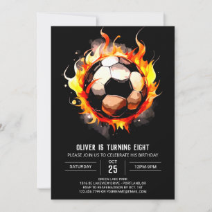 Elegant Goal Editable Soccer Birthday Invitation