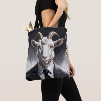 Elegant goat gentleman in formal portrait scene tote bag