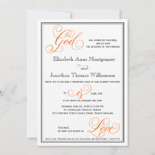 Elegant God is Love Christian Wedding Invitation