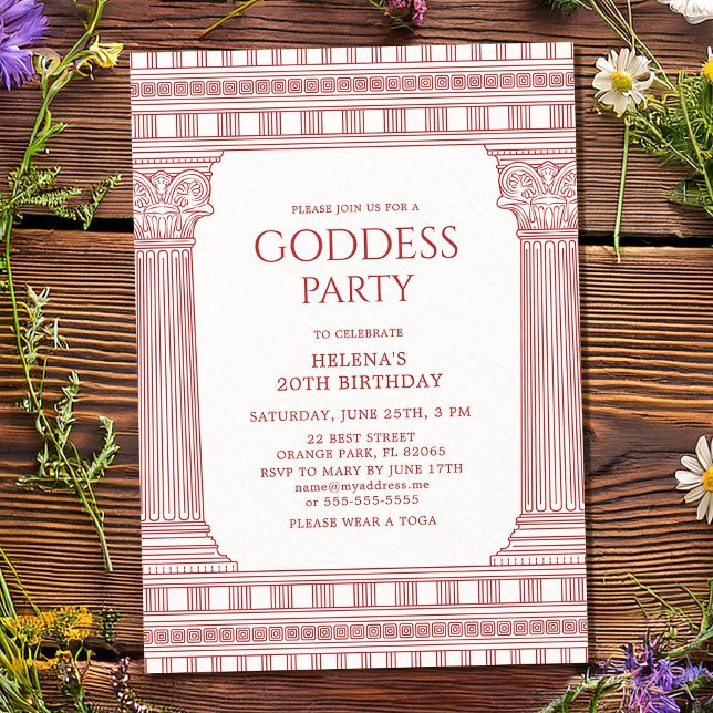 Elegant Goddess Party invite in pink (Creator Uploaded)