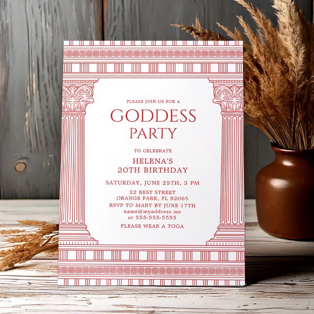 Elegant Goddess Party invite in pink (Creator Uploaded)
