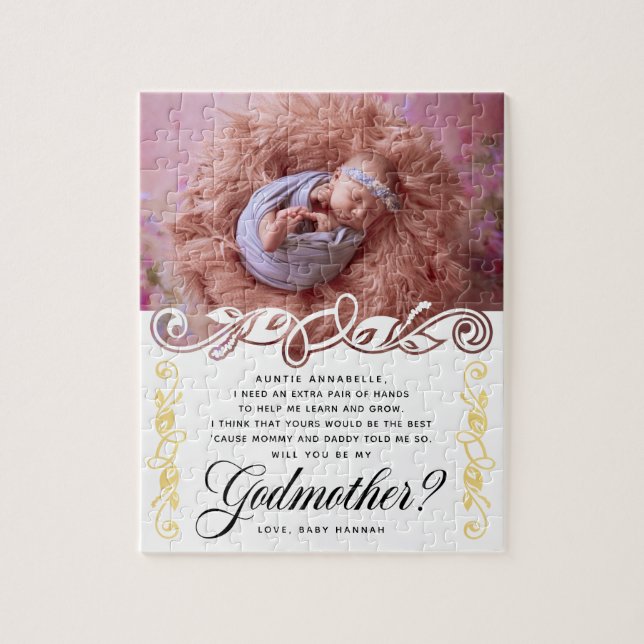 Elegant Godmother Photo Proposal Jigsaw Puzzle (Vertical)