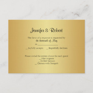 Elegant Gold 50th Anniversary Response Card