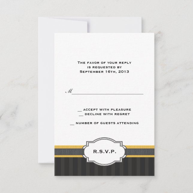 Elegant Gold 50th Anniversary RSVP Response Card (Front)