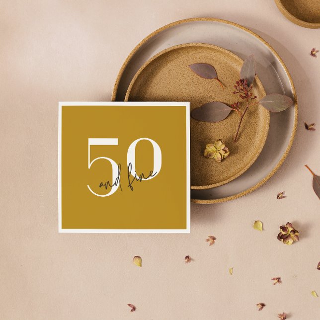 Elegant Gold | 50th Birthday Paper Napkin (Creator Uploaded)