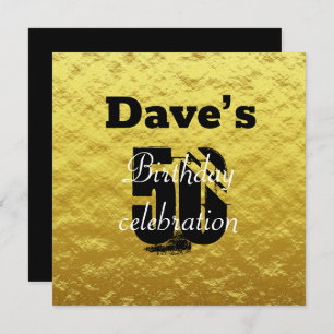 Elegant Gold 50th Birthday Party Invitation