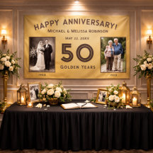 Elegant Gold 50th Wedding Anniversary 