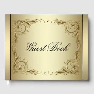 Elegant Gold 50th Wedding Anniversary Guest Book