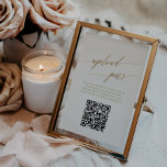 Elegant Gold 5x7" Table Number with Photo QR Code<br><div class="desc">This elegant gold 5x7" wedding table number with photo QR code is perfect for a simple wedding. The neutral design features a minimalist card decorated with romantic and whimsical faux gold foil typography. Customise each table number that you need and add each one to your cart individually. Please Note: This...</div>