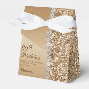 Elegant Gold 60th Birthday Favour Box