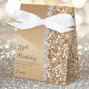 Elegant Gold 70th Birthday Favour Box