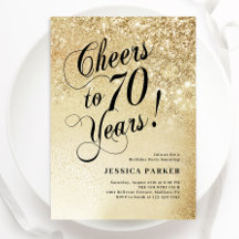 Elegant Gold 70th Birthday