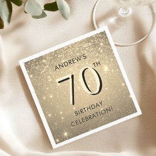 Elegant Gold 70th Birthday  Napkin