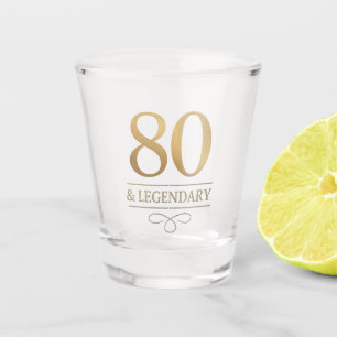 Elegant Gold 80th & Legendary Birthday Shot Glass