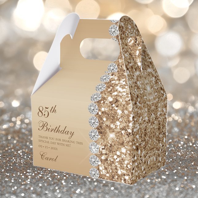Elegant Gold 85th Birthday Favour Box (Creator Uploaded)