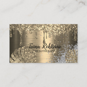 Elegant Gold Abstract Bokeh Glitter Shining Business Card