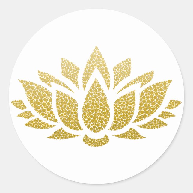 Elegant Gold Abstract Lotus Flower Sticker (Front)