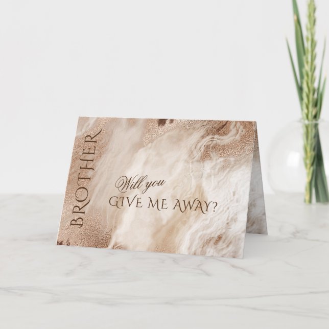 Elegant Gold Abstract Will You Give Me Away Invitation (Front)