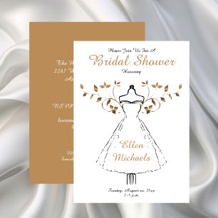 Elegant Gold Accent Bridal Shower Invitation