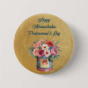 Elegant Gold Administrative Professionals Day 6 Cm Round Badge