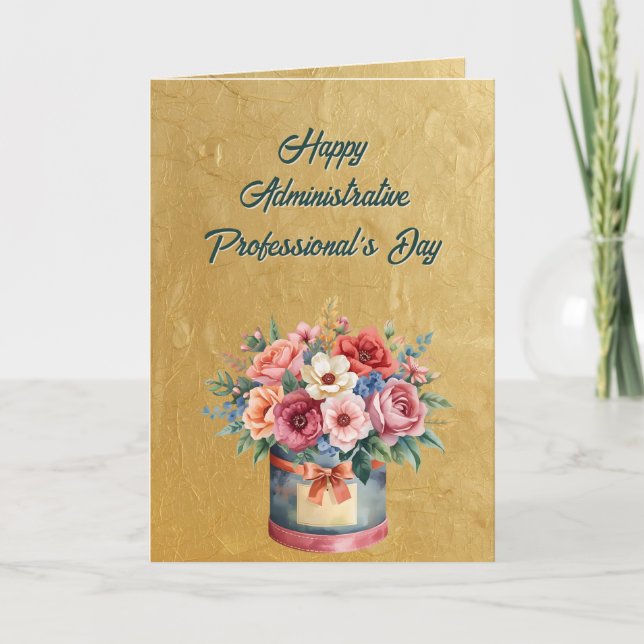 Elegant Gold Administrative Professionals Day Card (Front)