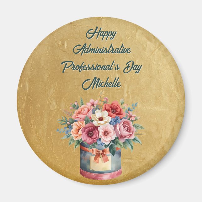 Elegant Gold Administrative Professionals Day Magnet (Front)