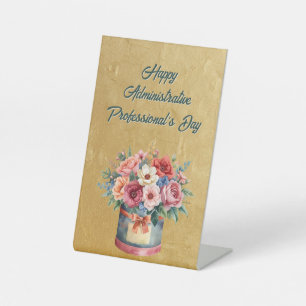 Elegant Gold Administrative Professionals Day Pedestal Sign