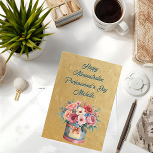 Elegant Gold Administrative Professionals Day Thank You Card