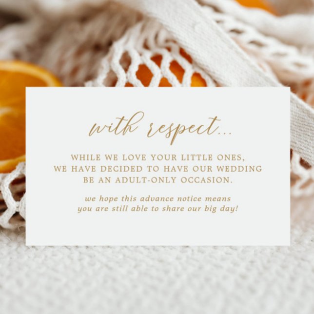 Elegant Gold Adults Only Wedding Enclosure Card (Creator Uploaded)