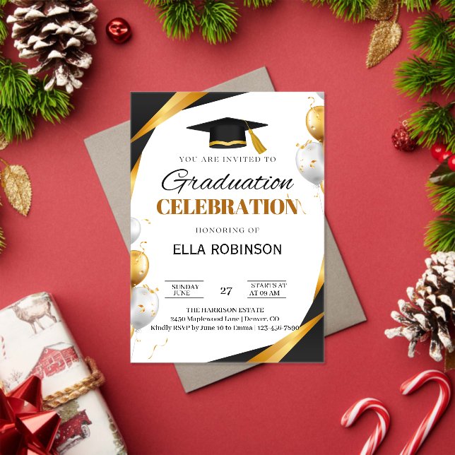 Elegant Gold and Black Acrylic Invitations (Insitu (Holiday))