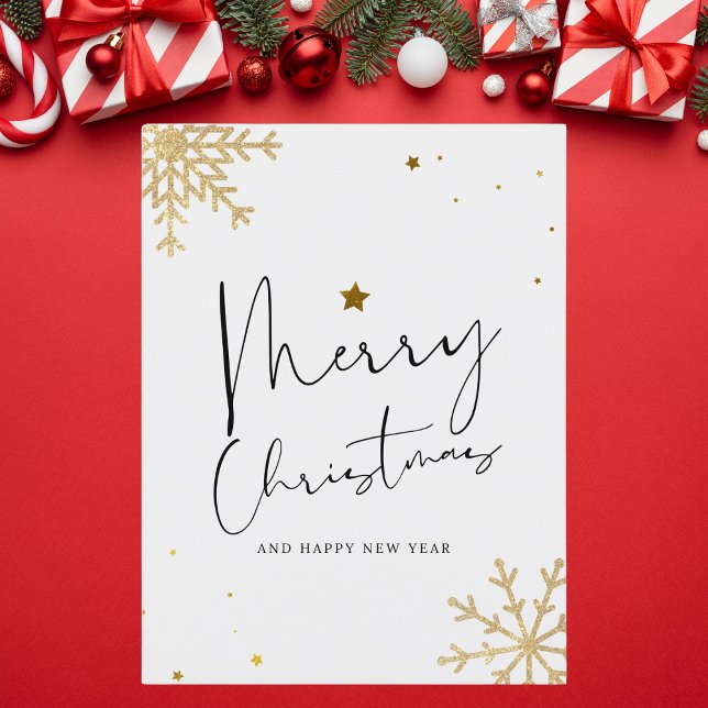 Elegant Gold and Black Christmas Postcard (Creator Uploaded)
