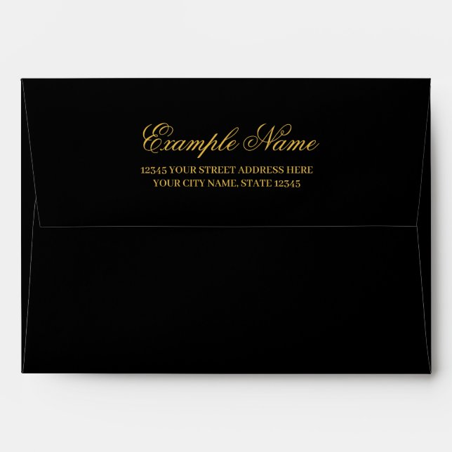 Elegant gold and black design  envelope (Back (Top Flap))