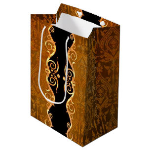 Elegant gold and black design  medium gift bag