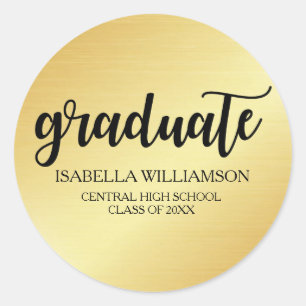 Elegant Gold and Black Graduation Envelope Seals