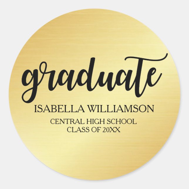 Elegant Gold and Black Graduation Envelope Seals (Front)