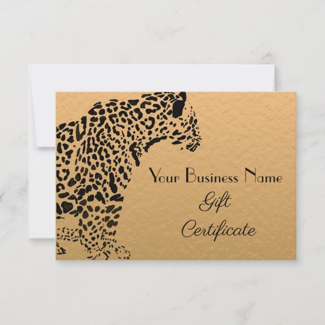 Elegant Gold and Black Jaguar Gift Certificate (Front)