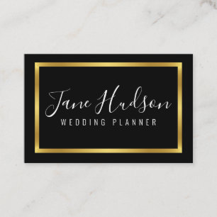 Elegant Gold and Black Minimalist Business Card