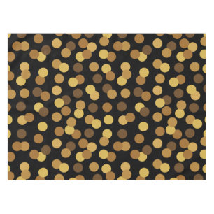 Elegant Gold And Black Polka Dots Pattern Tablecloth