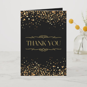 Elegant Gold and Black Retirement Party Thank You Card