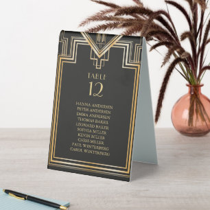 Elegant Gold and Black Seating Chart
