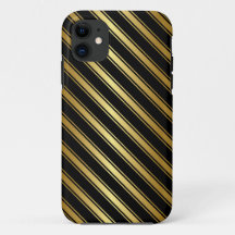 Elegant Gold and Black Stripe iPhone Case