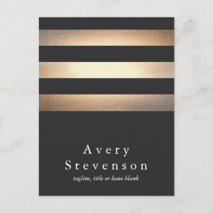 Elegant Gold and Black Striped Designer Postcard