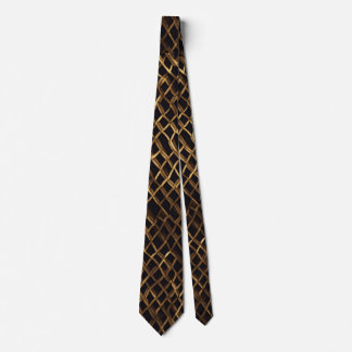 Elegant Gold and Black Striped Men's Tie" Tie