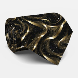 Elegant Gold and Black Tie