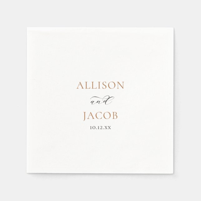 Elegant Gold and Black Wedding Napkin (Front)