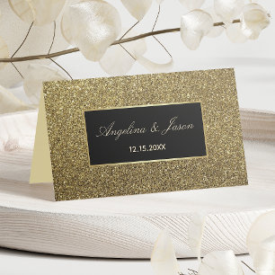 Elegant Gold and Black Wedding Place Card