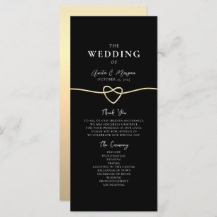 Elegant Gold and Black Wedding Program