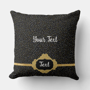 Elegant Gold and Black With Ornate Frame Cushion