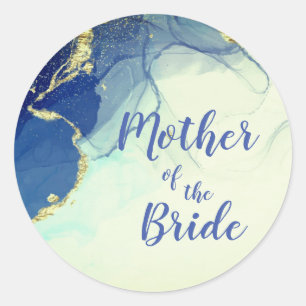 Elegant Gold and Blue Mother of the Classic Round Sticker