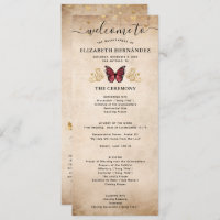 Elegant Gold and Burgundy Quince Butterfly Program